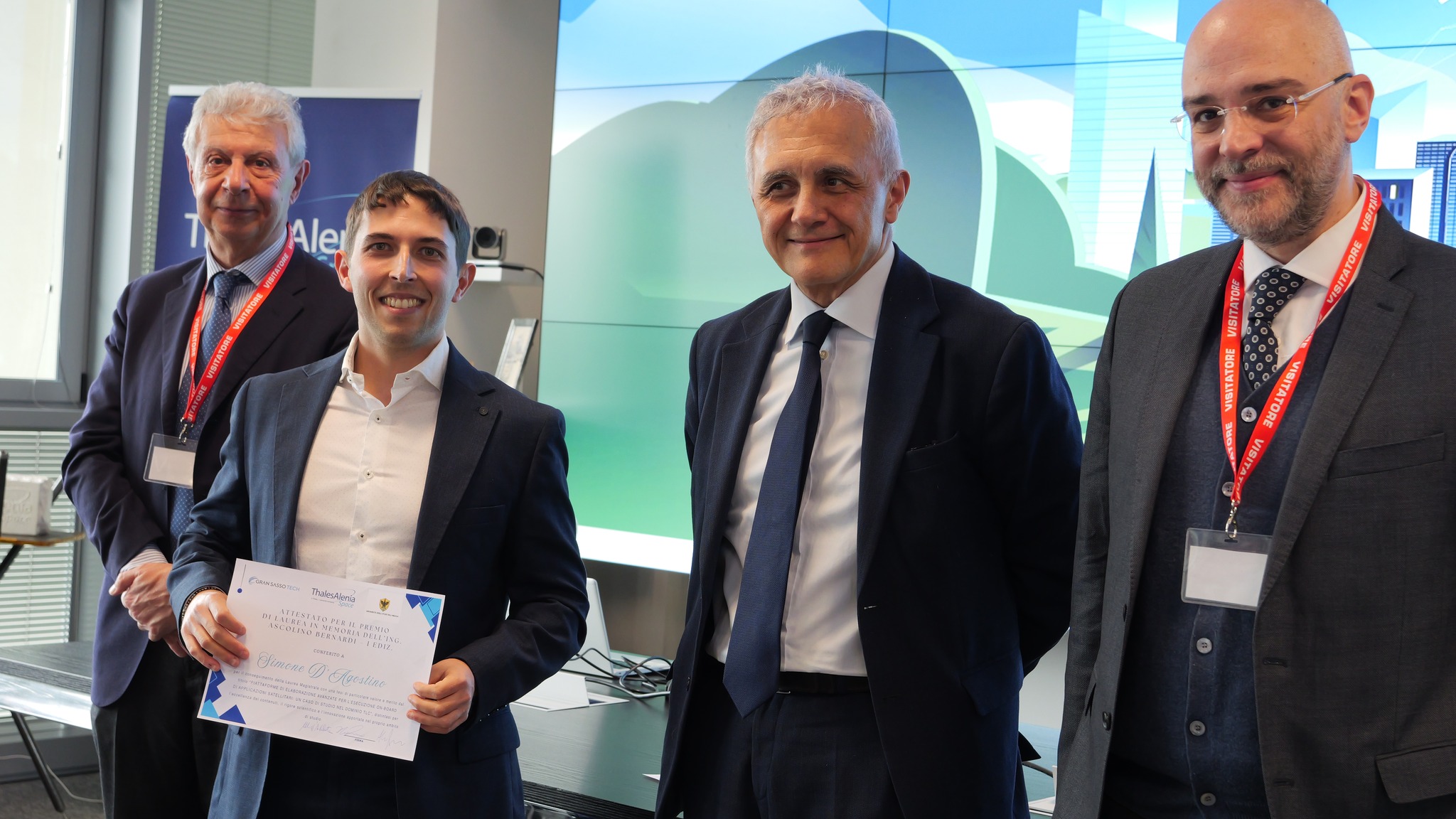 Simone D'Agostino con i professori